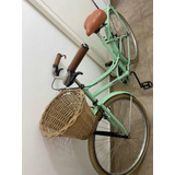 Bicicleta Femenina Paseo Vintage Lebike R26 Verde Agua