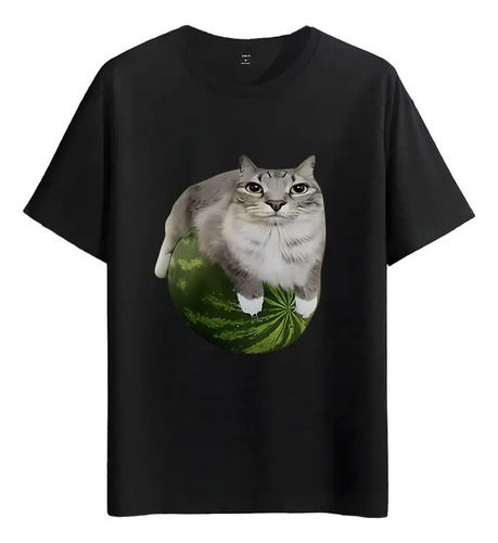 Tshirt Muscle Freaks Gato Sandía Estilo Camiseta Gato Sandía