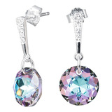 Joyas Aros Cristal Swarovksi Y Plata 925 Aurora Boreal