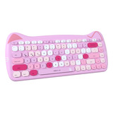 Teclado Ubotie Inalámbrico, Colorido/rosa