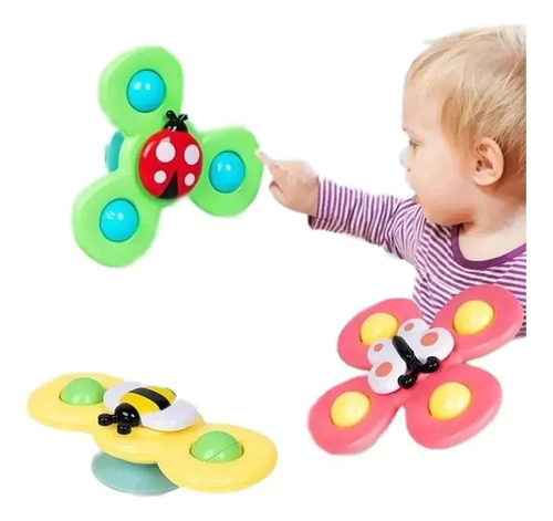 Juguete Sensorial Giratorio Spinner Con Ventosa Para Bebé 