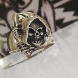 Anillo San La Muerte Calavera  Plata 925 Todos Los Talles