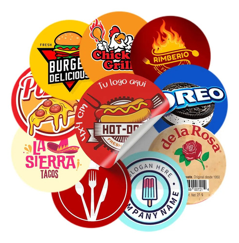 Etiquetas Stickers Redondas Personalizadas 5cm Vinil 650pz