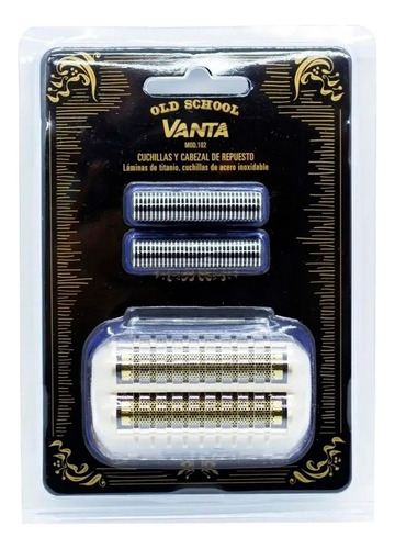 Repuesto Cabezal + Foil Shaver Vanta Old School Barber 102 Color Dorado