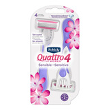 Rastrillos Desechables Schick Quattro For Women Con 4 Piezas