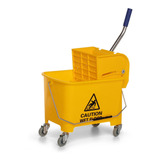 Carro Balde C/divisor De Agua Amarelo 20 Litros  Nobre