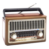 Radio Retro Vintage Recargable C/ Bluetooth Y Linterna -1655