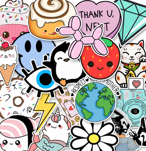 Pack 20 Stickers Kawaii Para Termo, Mate, Compu