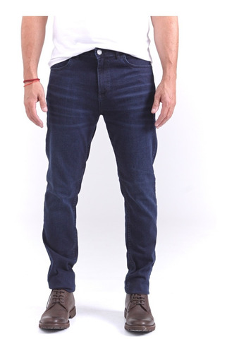 Jean Bravo Hombre Regular Fit Azul Oscuro Talle 40 Al 54