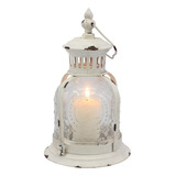 Stonebriar - Farol De Metal Blanco Antiguo Para Velas, Uso C