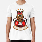 Remera Mascota De Dibujos Animados De Oso De Boxeo Algodon P