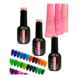 Kit X10 Gel Uv Led Esmalte Semipermanente Navi 10ml Colores 