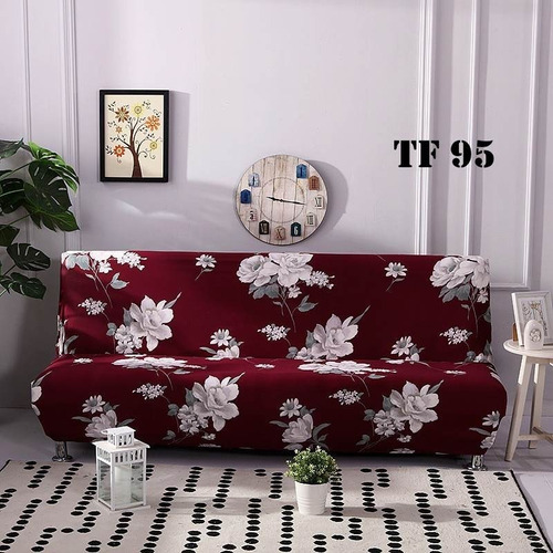 Funda Para Futon Tela Lisa Spandex Elasticado Con Diseños