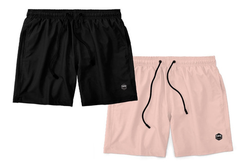 Kit 2 Shorts Bermuda Masculino Básico Mauricinho Tactel