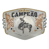 Fivela Campeão Montaria Em Cavalo (prata/ouro)