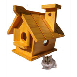 Casa Casinha Para  Gaiola Hamster Madeira Tratada Ecológico