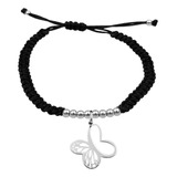 Pulsera Bolitas Mariposa Monarca Plata 925 Negra