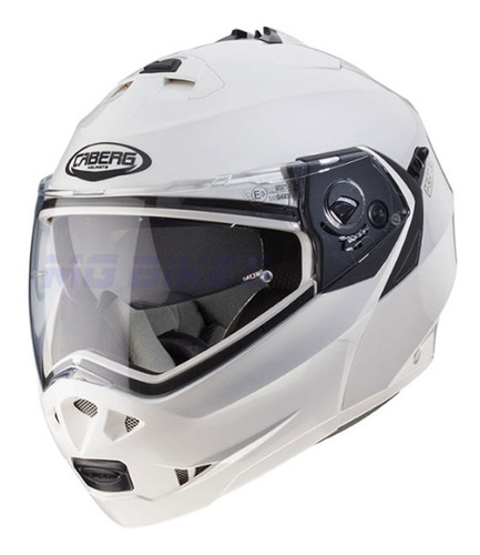 Casco Rebatible Caberg Duke Doble Visor Blanco Mg Bikes