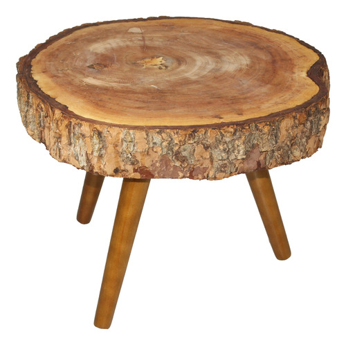 Mesa Centro 60cm Rustica Tronco Pe Palito 30cm Pinus