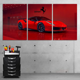 Cuadros Trípticos Autos Ferrari (120x60cm)