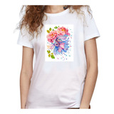 Camiseta Dama Estampada ilustracion Pez De Colores Flores