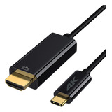 Cabo Tipo C Macho Para Hdmi Macho Usb-c 4k 3 Metros Preto