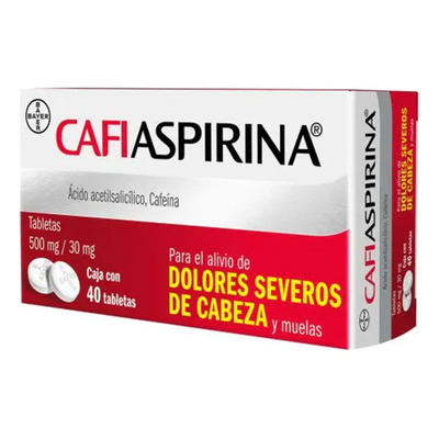 Cafiaspirina Tableta 500 Mg\u002F30 Mg, 40 Tabletas | MercadoLibre