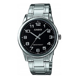 Reloj Casio Quartz Mtpv001 Hombre Acero Full Fondo Negro Mtp-v001d-1b