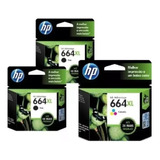 Kit Cartuchos Hp 664xl 2x Preto E 1x Colorido Originais