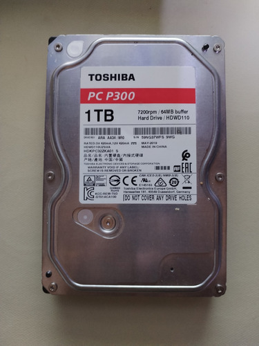 Disco Duro Hdd Toshiba P300 3.5 1tb 7200rpm Sata 3 Usado 
