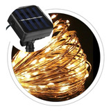 Luz Led Navideña Recargable Con Panel Solar 100 Leds New