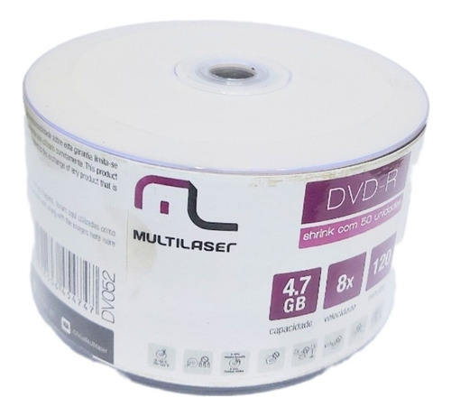 100 Mídia  Dvd-r Multilaser Printable 4.7gb 120min