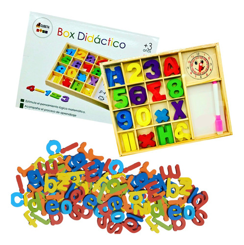 130 Letras Abc Madera + 2 Juegos Numeros Matematica Niños