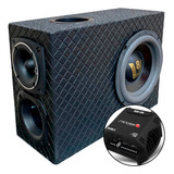 Caixa Som Trio Amplificada Automotiva Slim Sub 8 Pol 400w