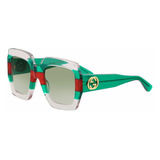 Gucci Gg0178s 001 Oversized Square Gris Verde Rojo