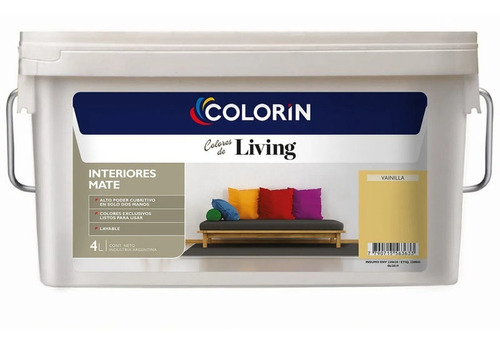 Colorin Living Interior Pintura Latex Lavable Mate 4 Litros 