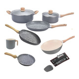 Set Olla Sarten Panq Wok Bif Jarr Hudson Granito Crema 9pz 