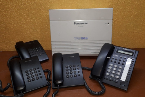 Conmutador Panasonic Kx-tes824 + Kx-t7730 3 Teléfons Negros 