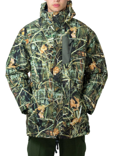 Campera Termica Libertad Camu Junco 3d Impermeable Matelasse