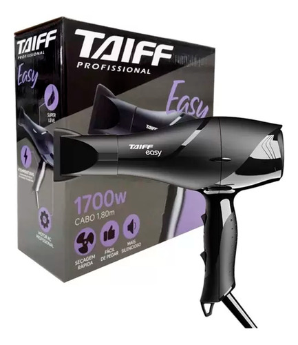 Secador De Cabelo Taiff Easy Preto 220v