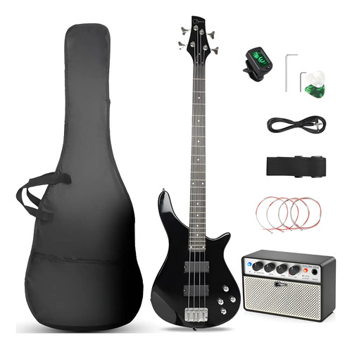 Kit Bajo Electricos 4 Cuerdas Gloss Con Amplificador Y Funda | Meses sin interés