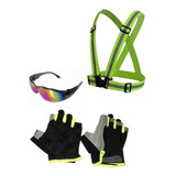 Ciclistas Seguridad Chaleco Reflejante + Guantes + Lentes