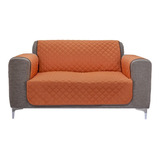 Protector De Sillon 2 Plazas Naranja  Modena Dos Vistas Liso