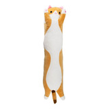 Cojín De Felpa Cilíndrico Beige Con Forma De Gato, 66 Cm