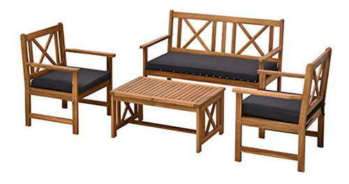 Juego Muebles Terraza Madera Acacia 4 Piezas