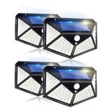 Lampara Solare Para Exterior 100led Impermeable Paquete De 4