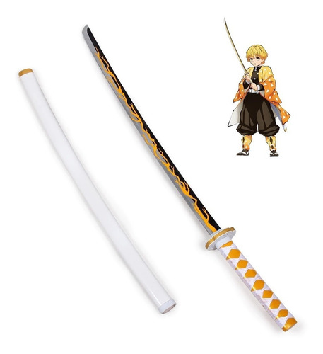 Espada Katana Zenitsu Agatsuma Kimetsu No Yaiba 104cm