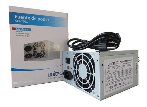 Fuente De Poder Atx 750w Unitec 24 Pines Pc