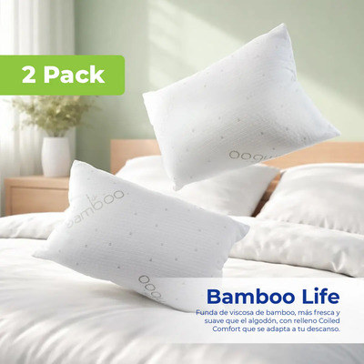 Spring Air Paquete De 2 Almohadas Bamboo - Estándar Color Verde | Meses sin interés