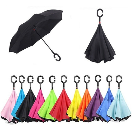 Paraguas Invertido Al Reves Para Lluvia Sombrilla Moderna